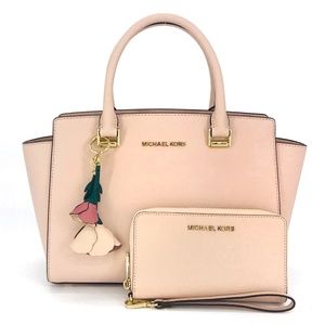 3PCS Michael Kors Selma Satchel Wallet Charms